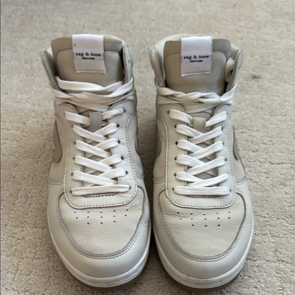 Rag & Bone Men's Cream High-Top Sneakers
